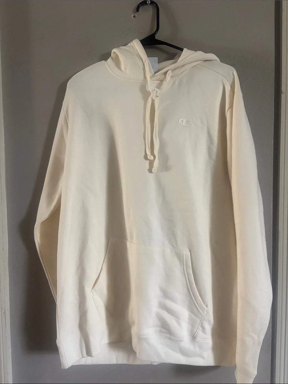 Champion Cream Hoodie with Subtle Logo